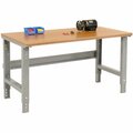 Global Industrial Adjustable Height Workbench, 72 x 30in, Shop Top Square Edge, Gray 183164